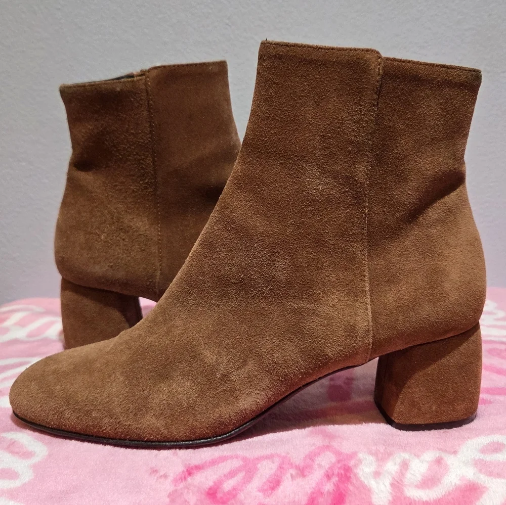 Women's AGL Leather Suede Cognac Ankle Boot, Size 38 - Picture 8 of 16